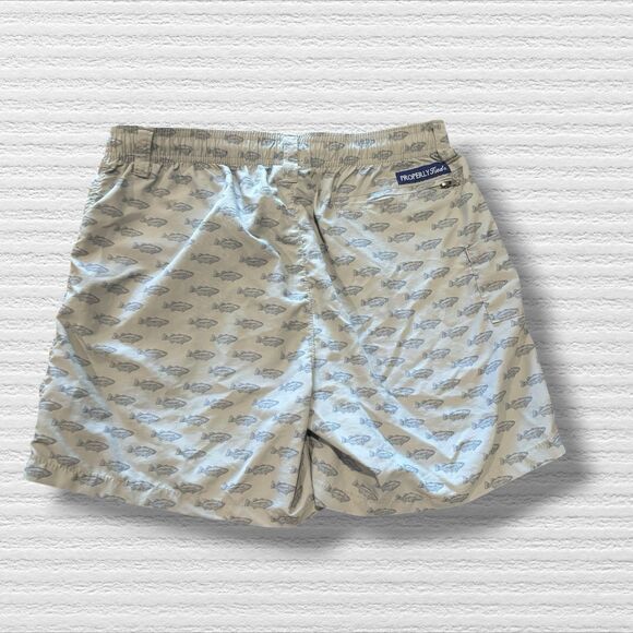 Properly Tied Youth Mallard Shorts YL Gray Fish Print Casual Boys Shorts - Picture 5 of 5